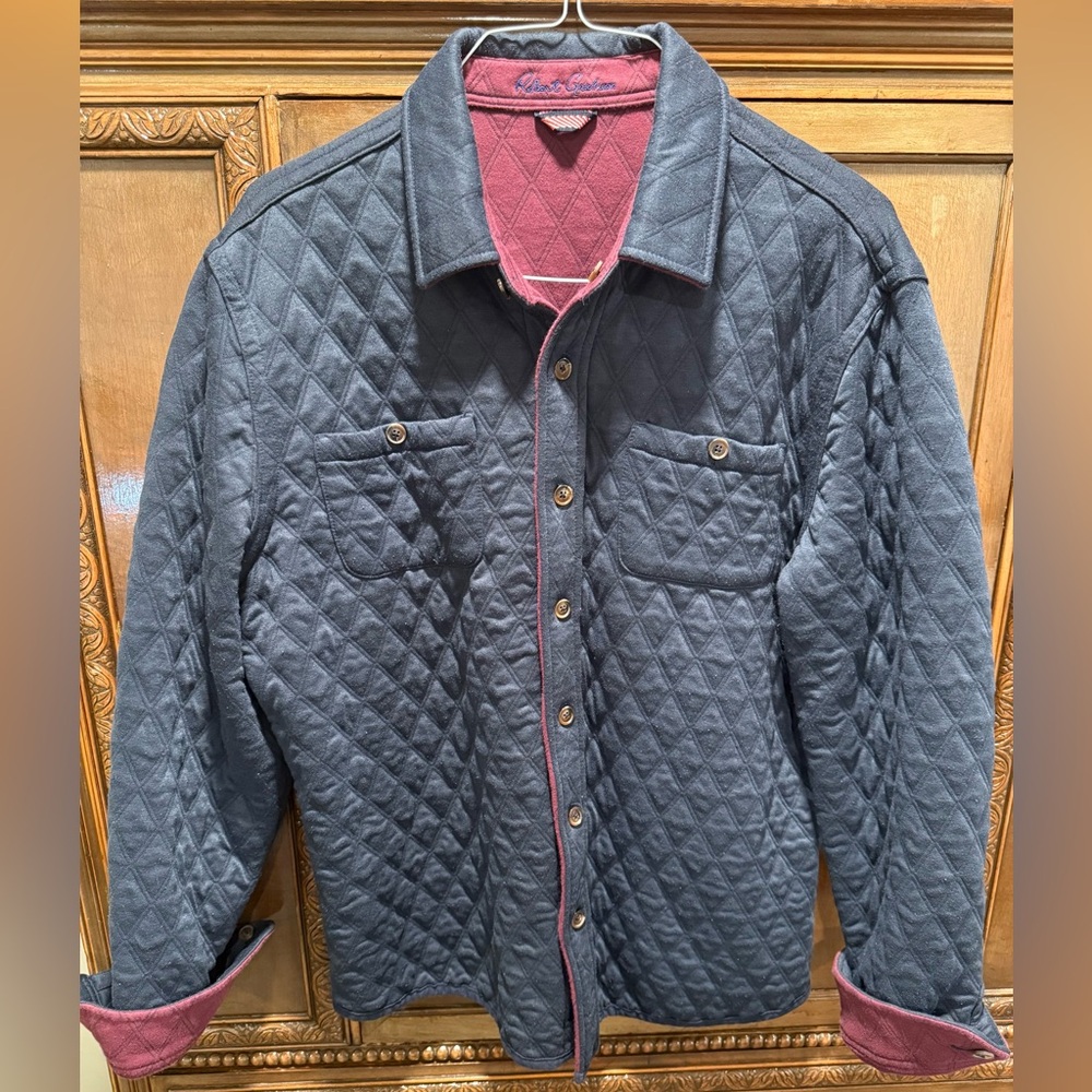 Robert Graham Reversible Quilted Overshirt - Navy/Reddish Purple - Men’s Size XL